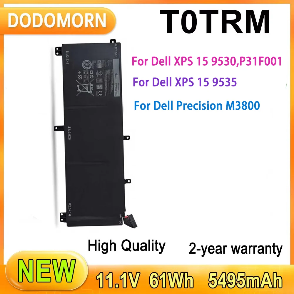 Batería para ordenador portátil TOTRM de 5495mAh T0TRM para Dell XPS 15 9530 9535 P31F001 polímero de litio de alta calidad para Dell Precision M3800 11,1 V