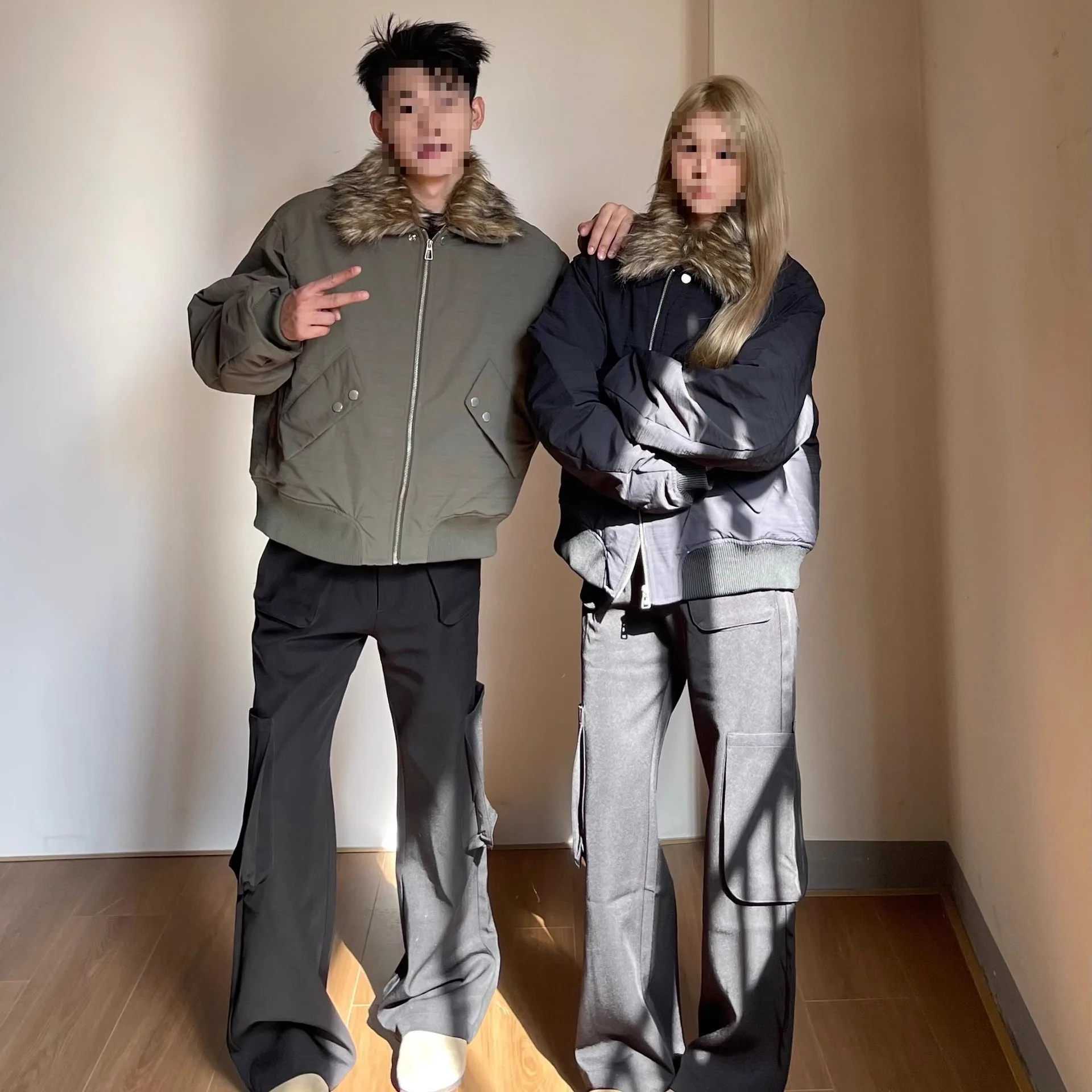 

Мужская куртка с меховым воротником в военном стиле, с китайской вышивкой, на пуговицах, из атласа, красная, элегантная, классическая, осенняя, оригинальная, для офиса