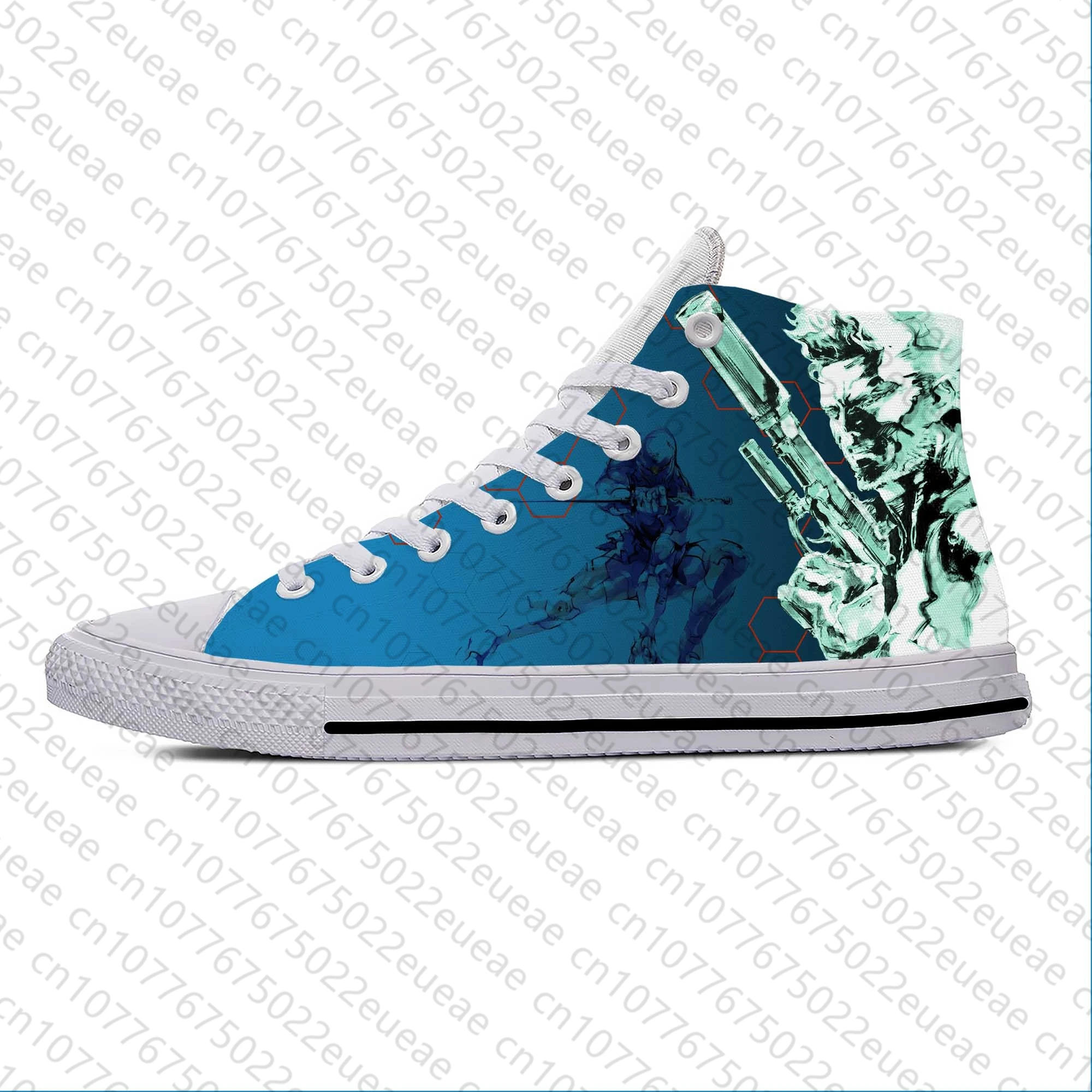 Anime Cartoon Manga Comic Game Metal Gear Solid Casual Cloth Shoes High Top leggero traspirante stampa 3D uomo donna Sneakers