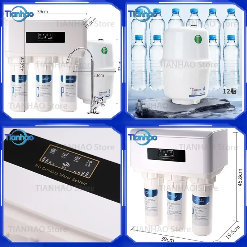 75G RO Reverse Osmosis Water Purification System with Faucet for Direct Drinking for Home Use Removes Bacteria Limescale and