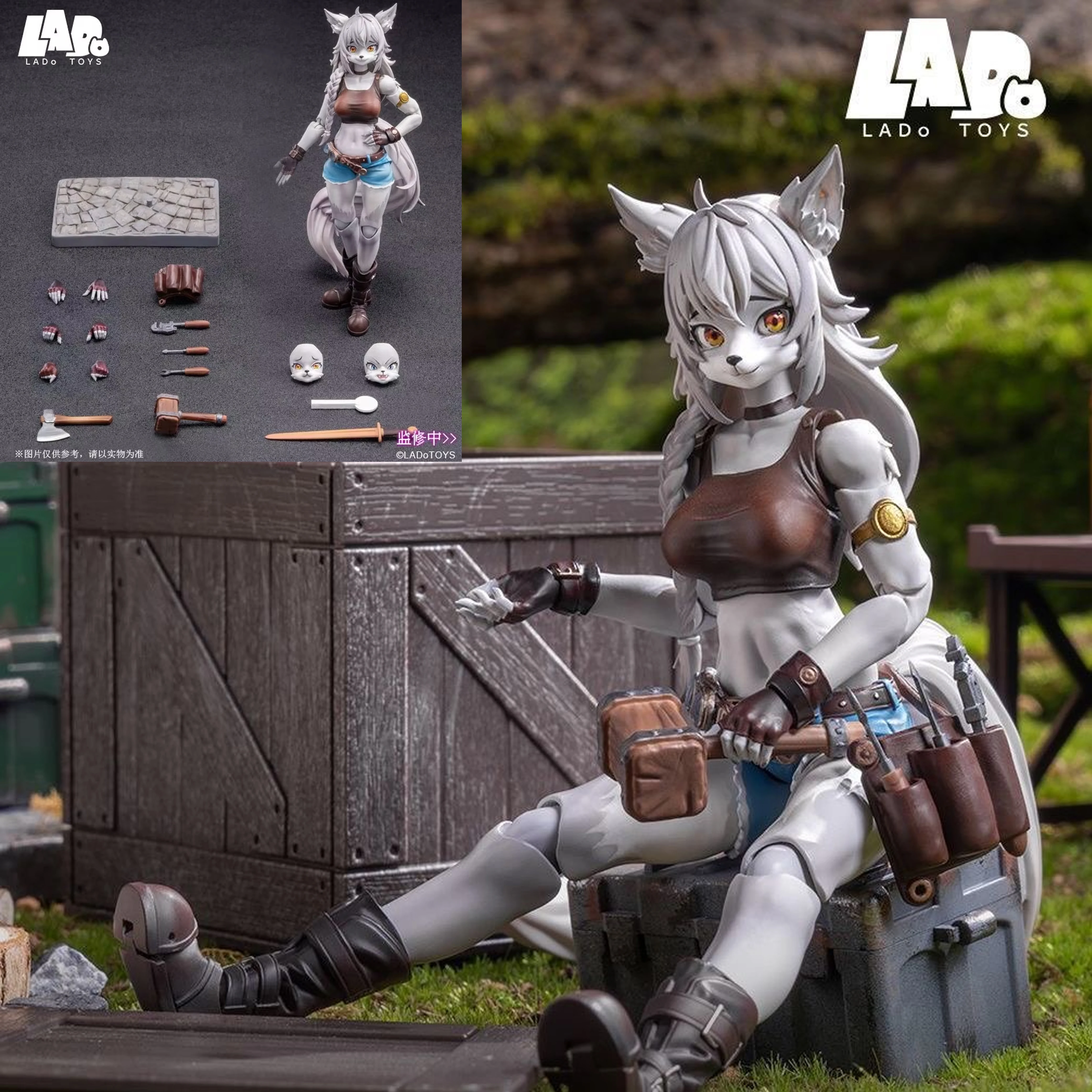 

Original LaDoToys ERA-001 1/12 Scale Liya Cute Wolf Sister Repairer Action Figures Soldier Movable Joints Anime Model Toys Gifts