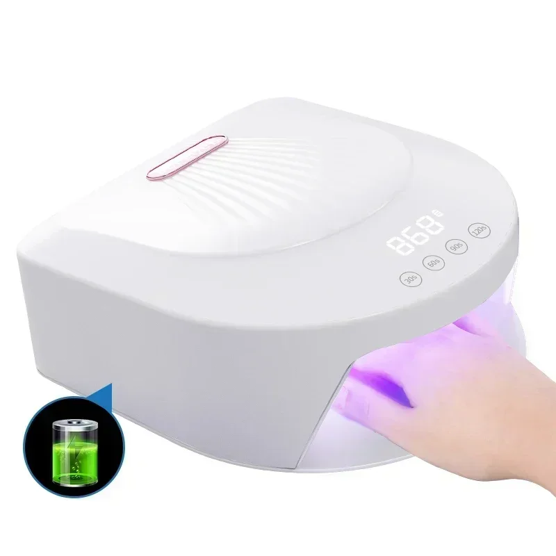

Rechargeable Light Emitting Diode Nail Light Cordless Dryer Professional Curing Tape Removable Bottom
