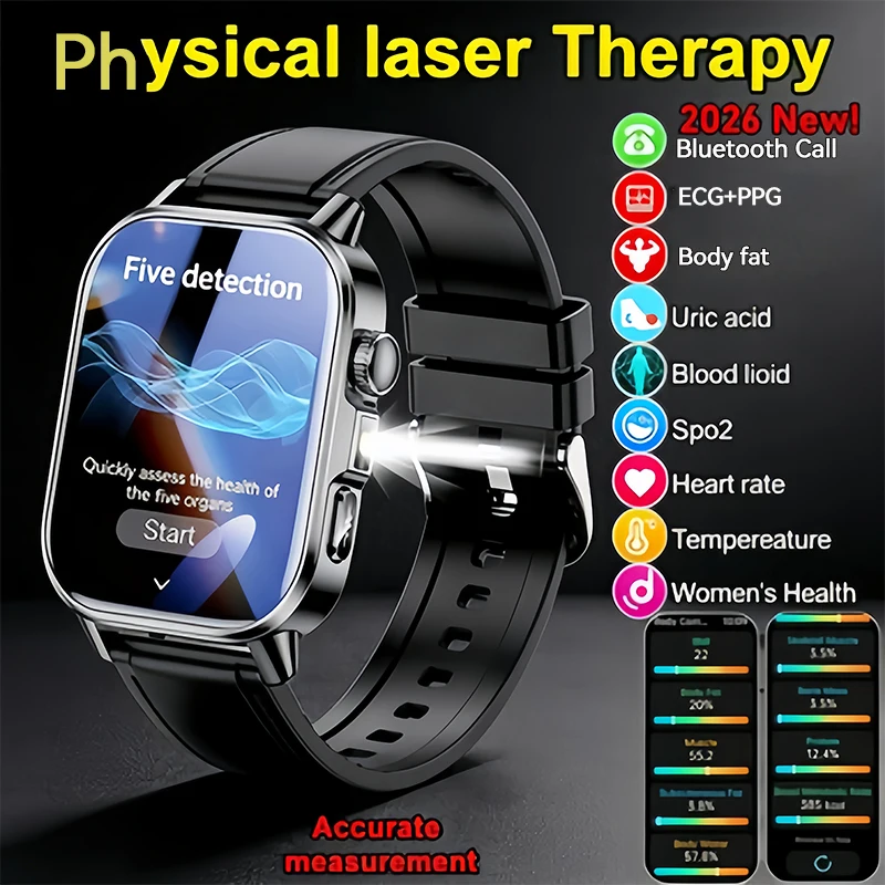 2026 New Nursing Grade Health Analysis SmartWatch ECG+PPG Blood pressure lipids Uric acid Wireless Call Smartwatch For Men Women