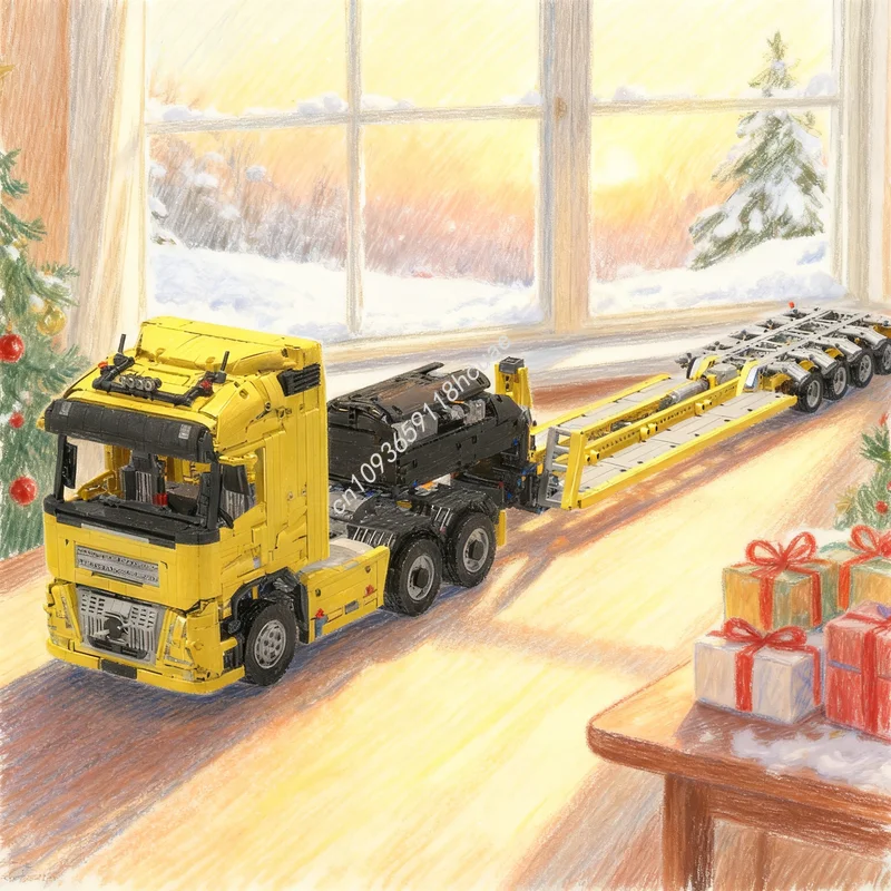 

4443pcs MOC Technical Expert Builder Volvoeed FH Aero Low Loader Trailer Toy Model Christmas Gifts Building Blocks Architecture