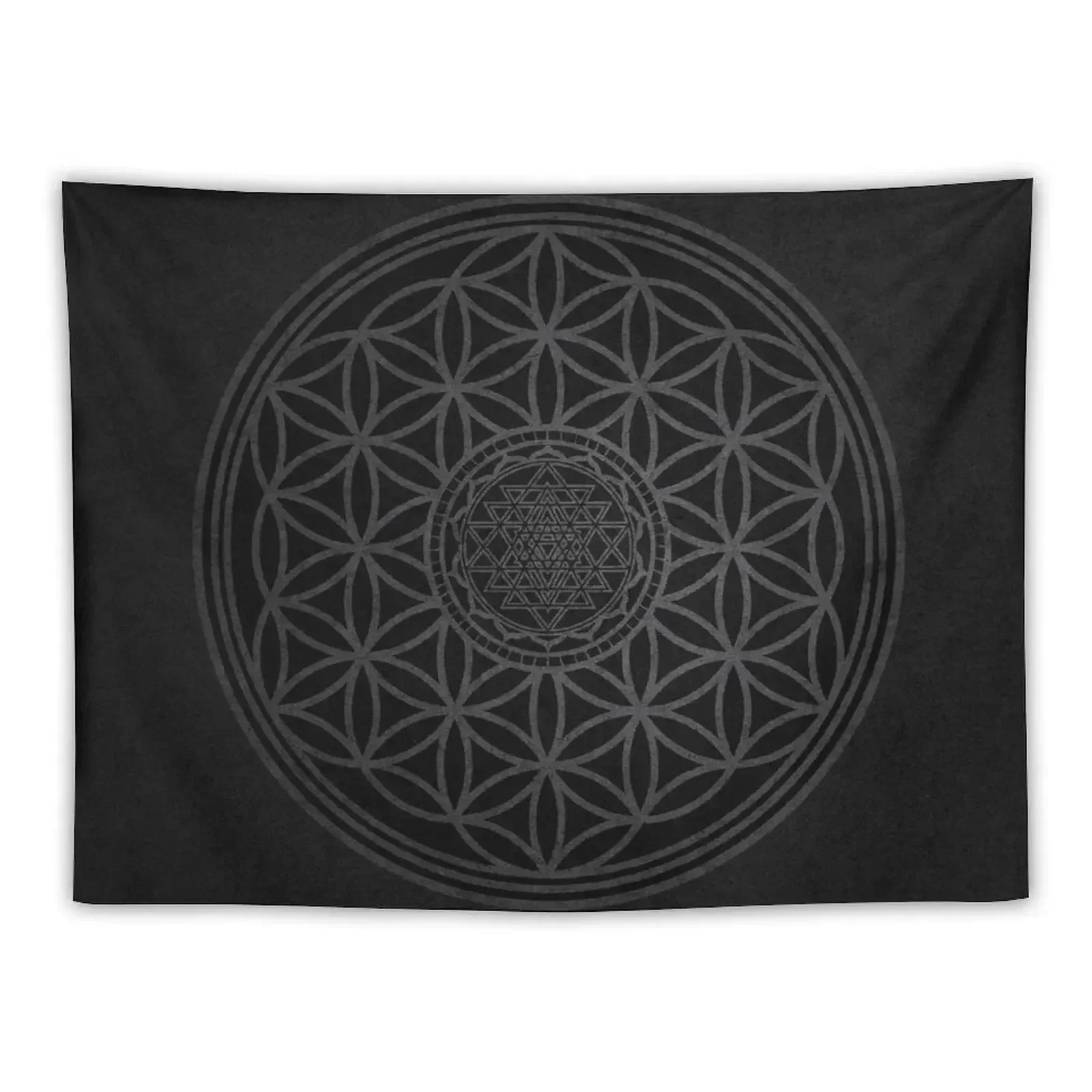 

Dark Sacred Unity - Sacred Geometry Tapestry Decoration Room Aesthetic Room Decor Tapestry