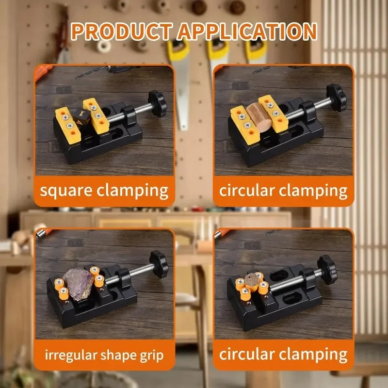 Universelle Mini-Schraubstock-Klemmvorrichtung, kleine Tischklemme, Parallelzange für Schmuck, Skulpturen, Handwerk, Modellbau und Elektronik – Detail 9