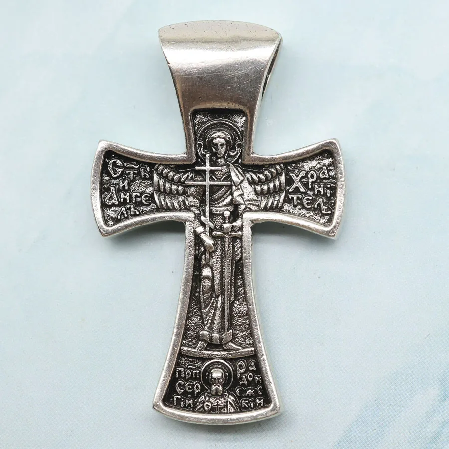 Buy 4 Get 1 Free 38x24mm 8.8g Highly Recommend Crucifixion Orthodox Cross Guardian Angel Stainless steel Pendant