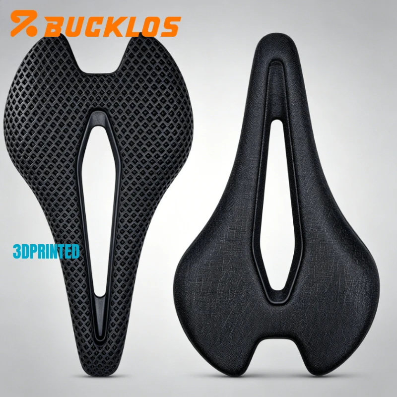 

BUCKLOS Bike Carbon Saddle 3D Printed Saddle130/140mm 7x9mm Superlight Road MTB Racing Bicycle Seat Saddles Cushion Parts