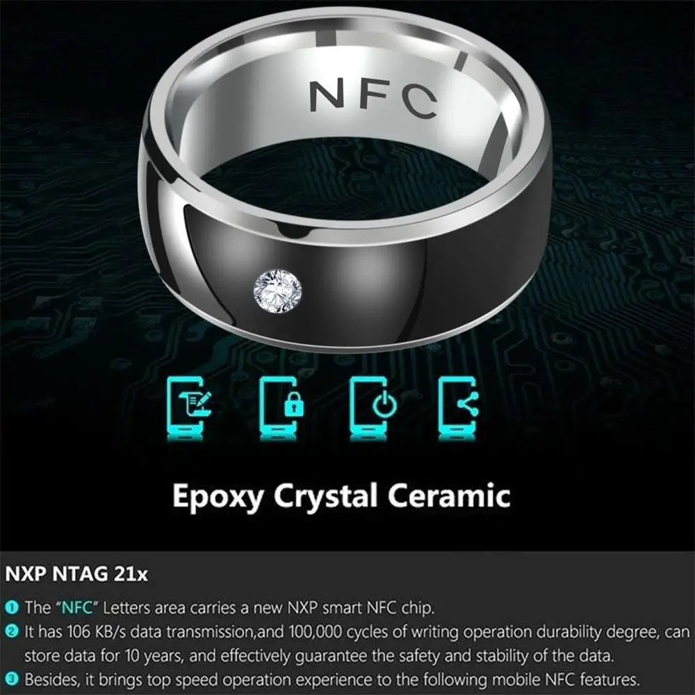 NFC Smart Finger Ring Intelligent Wear Connect Android Phone Equipment Rings Fashion