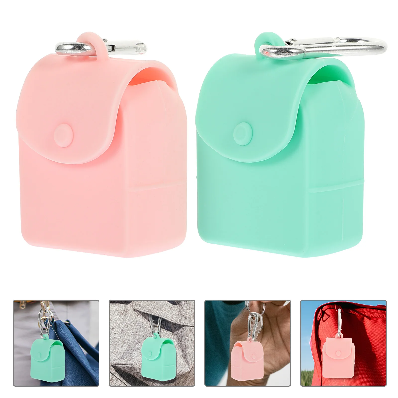 

2Pcs Silicone Coin Purse Environmental Friendly Change Storage Bag Hanging Hook Versatile Coin Pocket for Everyday Use