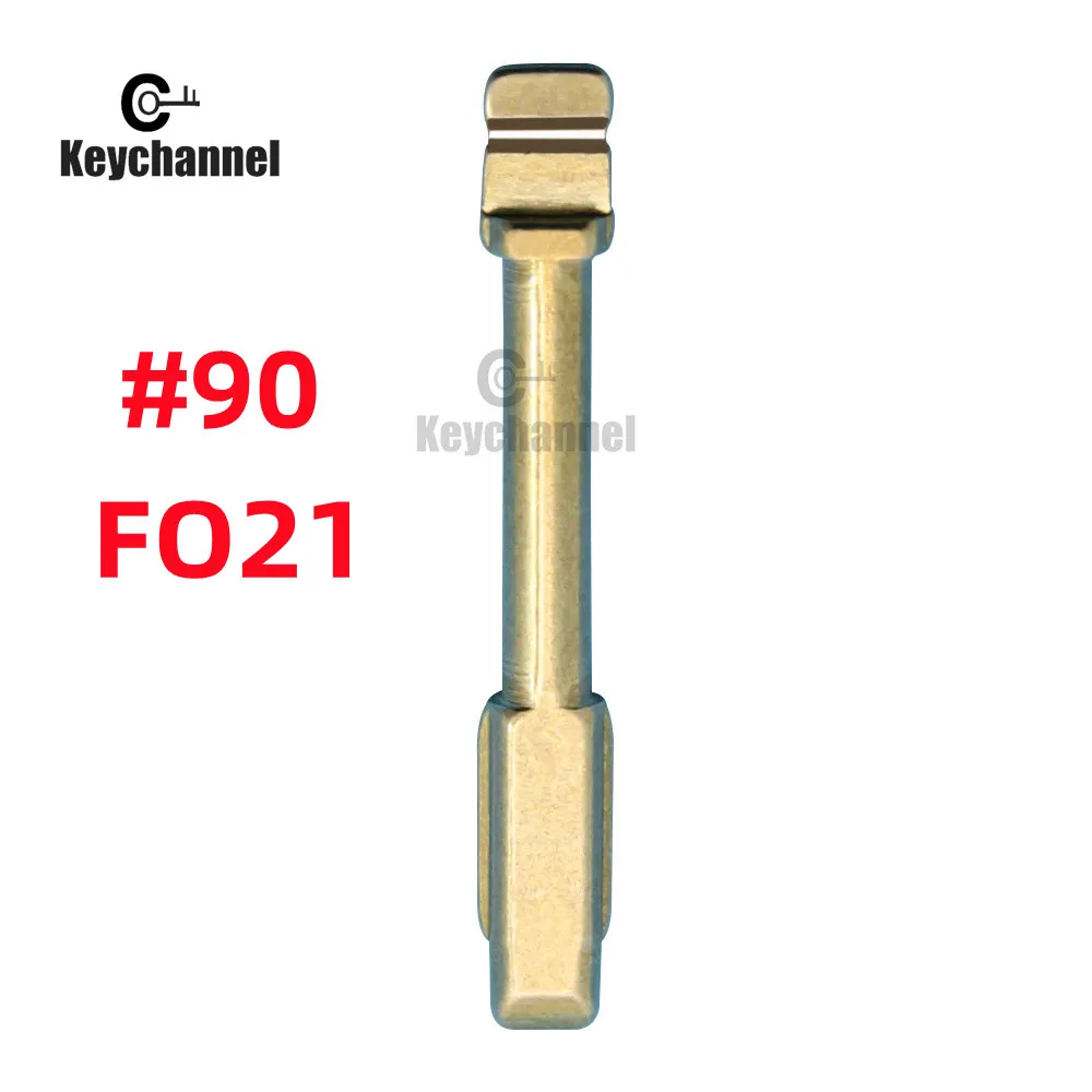 Keychannel 10ชิ้นหมายเลขใบมีดกุญแจรถ FO21ว่างเปล่า90 KD สำหรับ Ford Focus Mondeo จากัวร์ XJ8สำหรับกุญแจ DIY VVDI Flip Remote 90 #