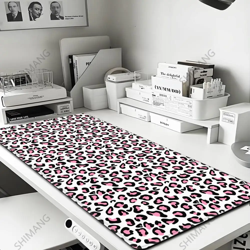Leopard Print Mousepad girl pad Keyboards Mat Rubber Gaming mousepad Desk Mat Size for large Edge Locking Game Keyboard Pad