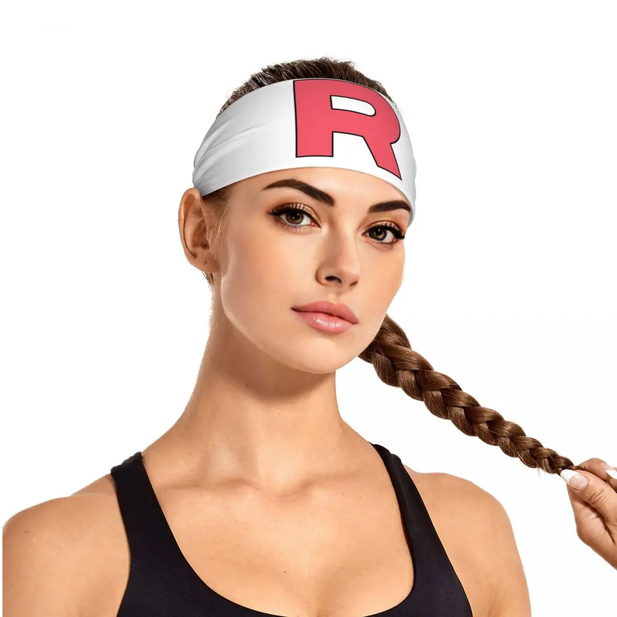 

Custom Letter R Team Rocket Logo Sweatband for Men Women Wicking Moisture Sports Sweatband Gym Yoga Running