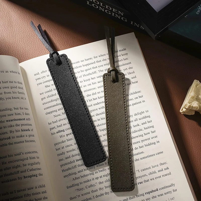 2024 New Vintage Bookmarks Leather Tag Read Marks Reader Pager Bookmark Holder Office Stationery Supply Teacher Gift For Sale