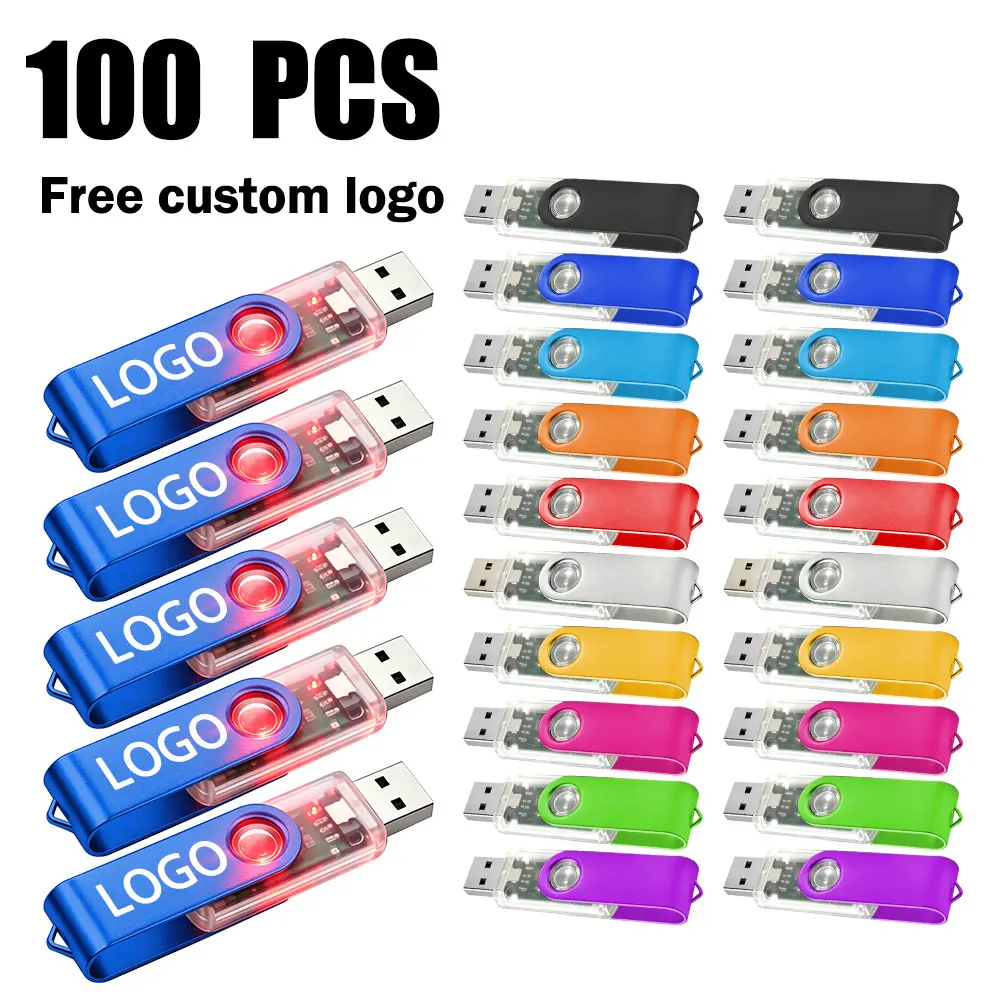 100PCS/lot 2.0 Memory Drive 4GB 2GB Free Customize Logo Metal USB Flash Drive Stick Best Gift 64GB 32GB Pendrive 16GB 8GB USB