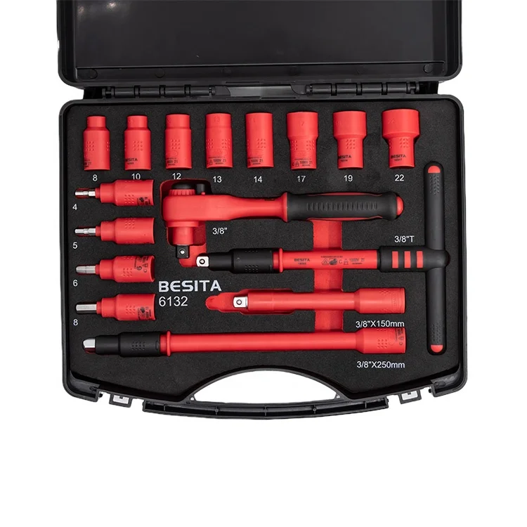 16 piece 1000V insulation grade VDE insulated wrench socket tool set