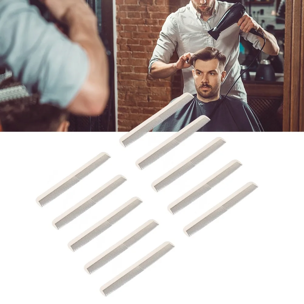 10pcs Heat Resistance Hair Dressing Comb Plastic High Toughness Barber Comb Lightweight Durable Teasing Comb For Home Use