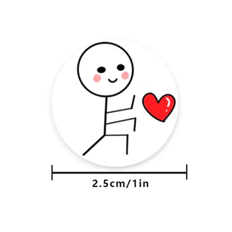 500 Buah Stiker Hari Valentine Lucu Label Cinta untuk Hadiah Liburan Pernikahan Dekorasi Stiker Amplop Penyegelan Buku Tempel