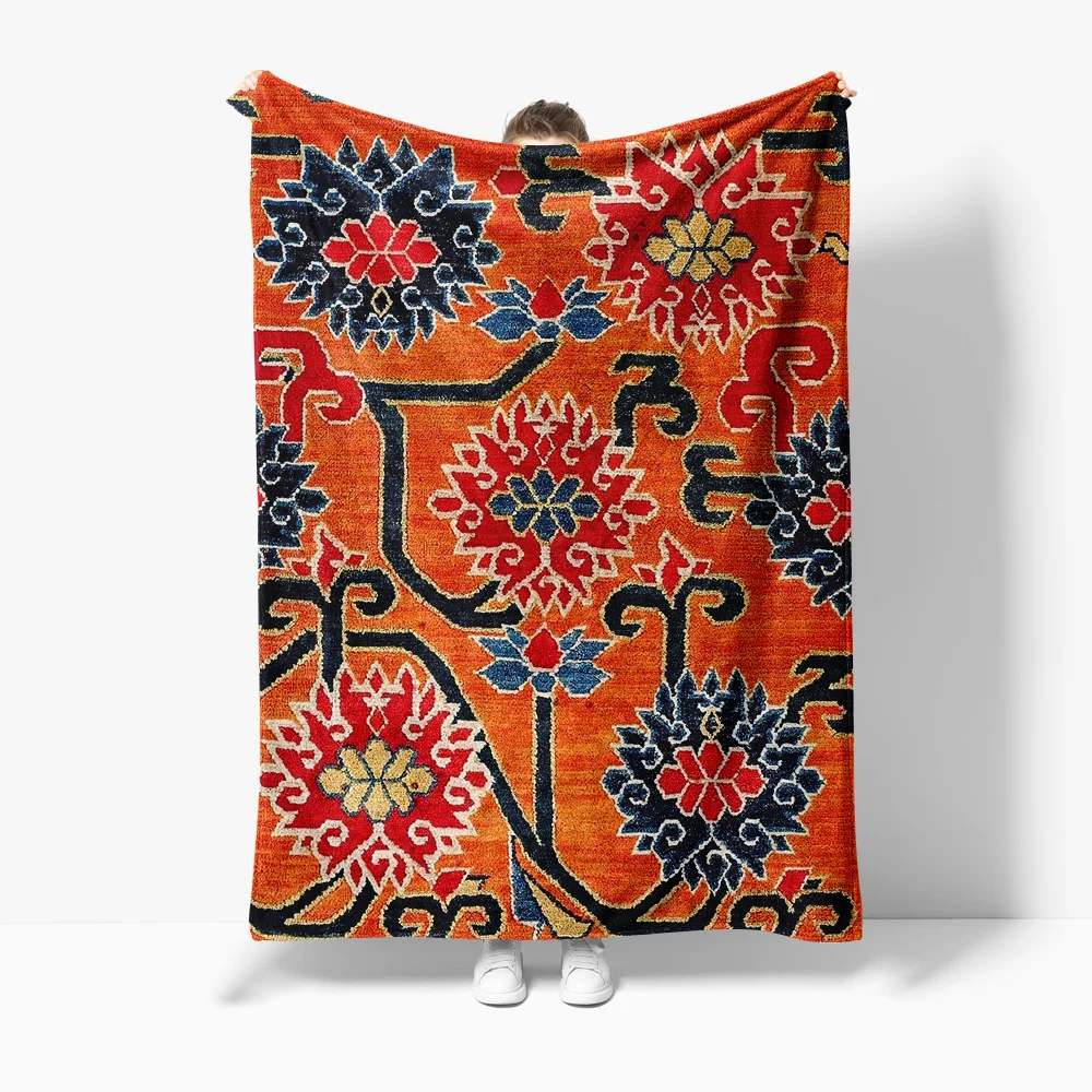 Turkish Kilim Rug Vintage Ethnic Pattern Handmade Wool Shaggy Floor Carpet Home Decor Cushion Cover Bedspread