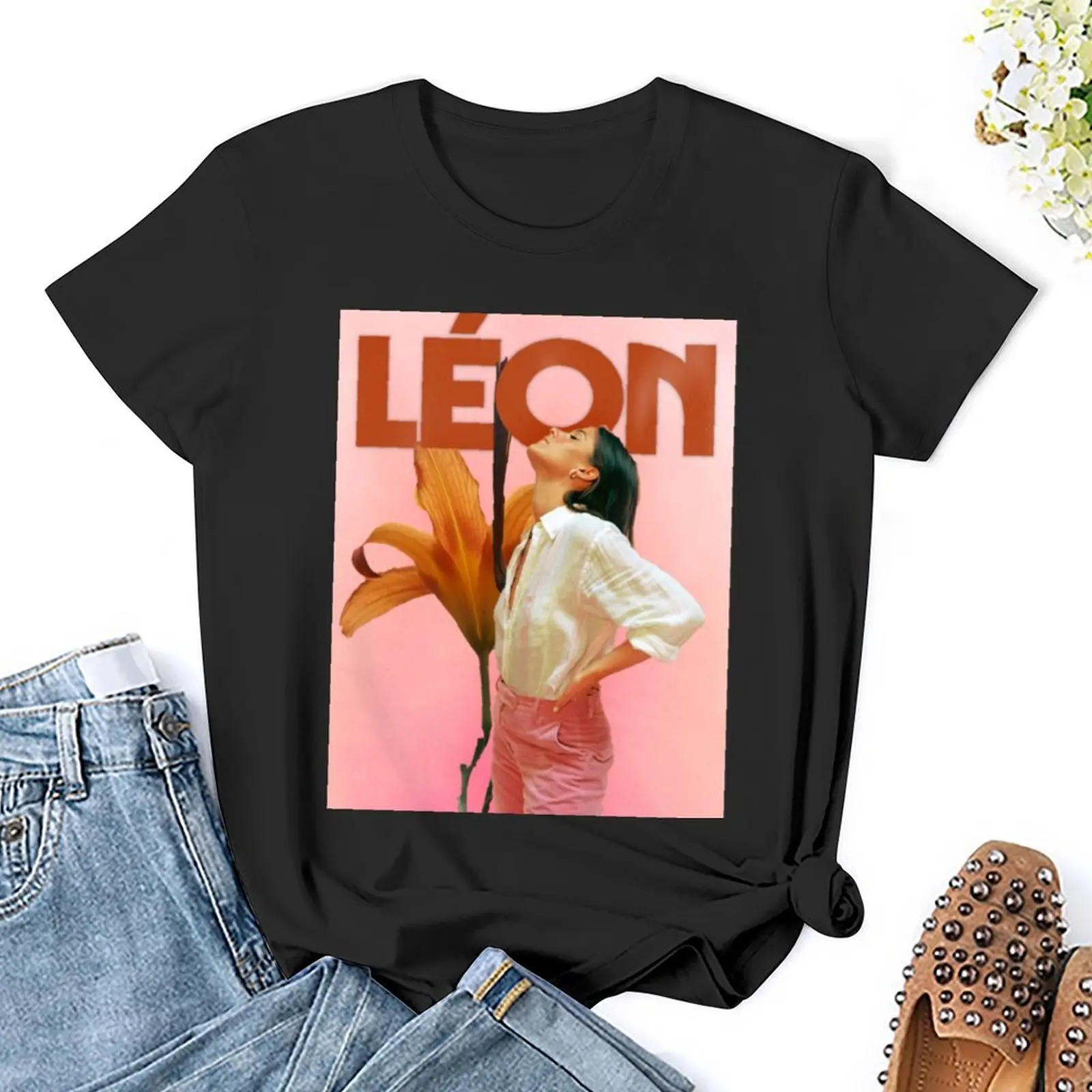 L?ON Design T-Shirt tops cute clothes aesthetic clothes tees korean Women's clothes