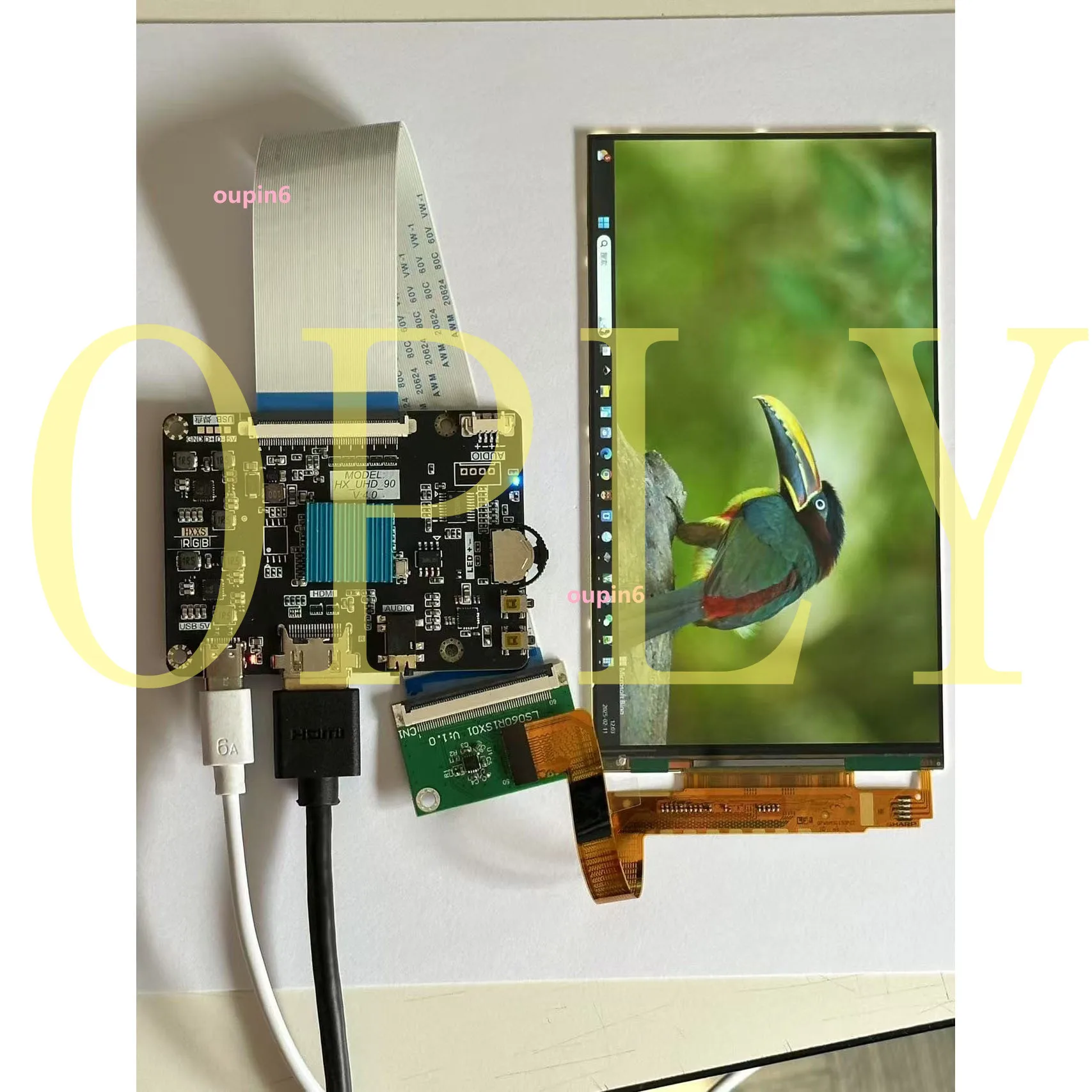 6' LS060R1SX01 6 inch 1440x2560 IPS LCD LED Panel Horizontal Screen 2560X1440 + HDMI-compatible Type-C MIPI Controller Board DIY