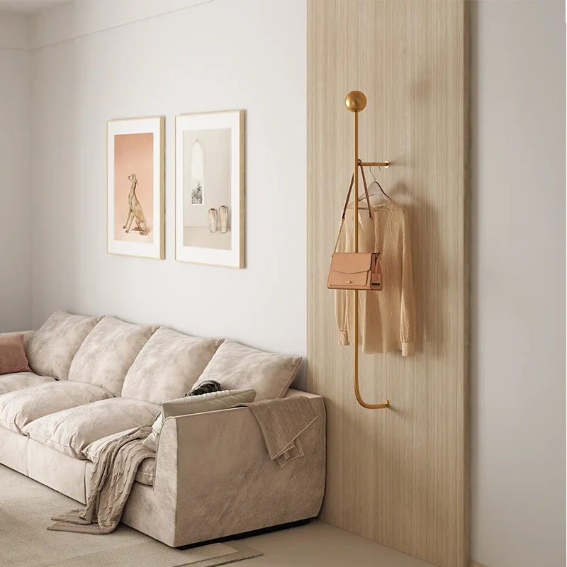 Nordic Iron Art Coat Rack Wall Mounted Entryway Clothes Hanging Modern Bedroom Clothes Rack Simple