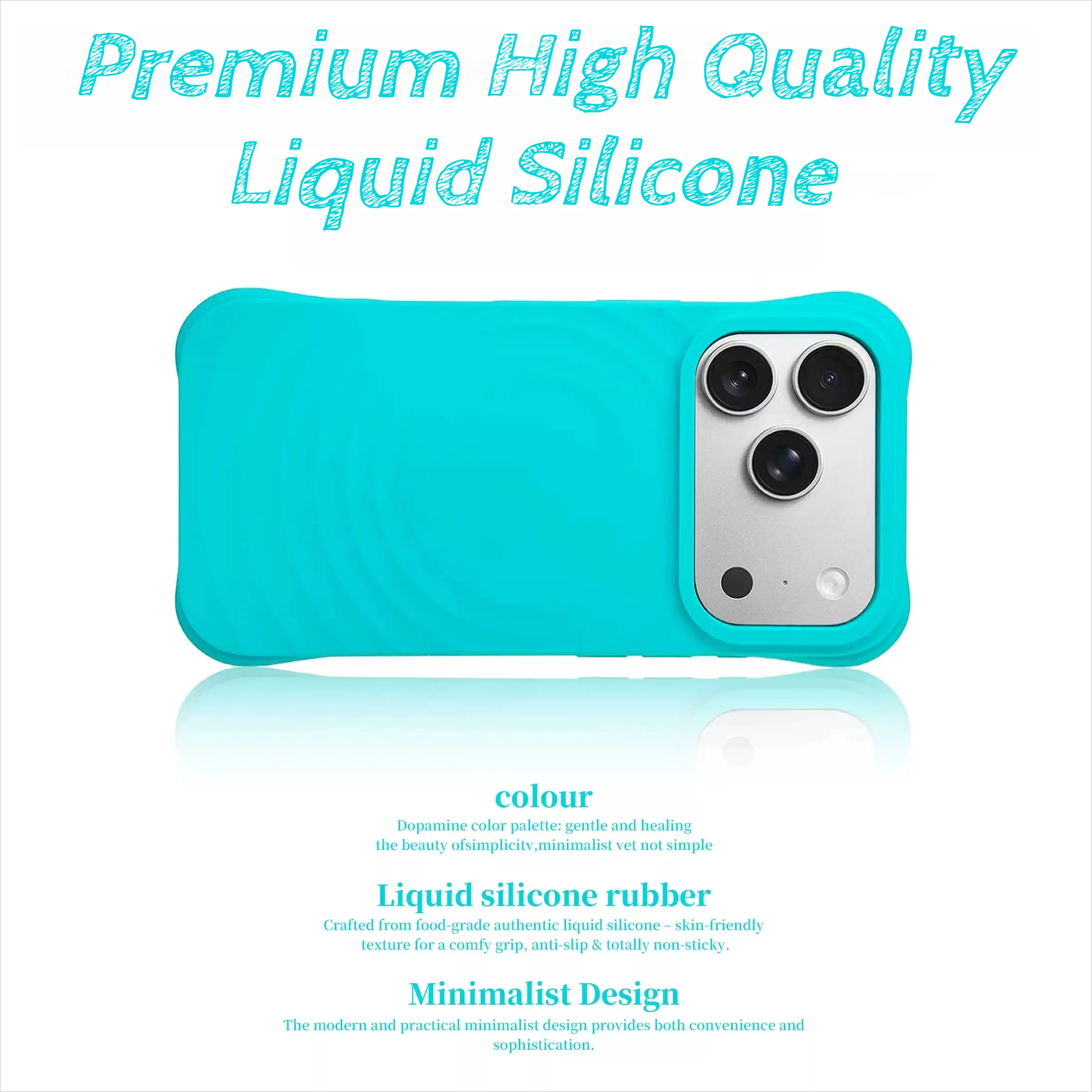 Couple Same Style Liquid Silicone Water Ripple Case For iPhone 18 Pro Max 17 16 15 14 13 For Magsafe Skin Fleece Anti-drop Cover