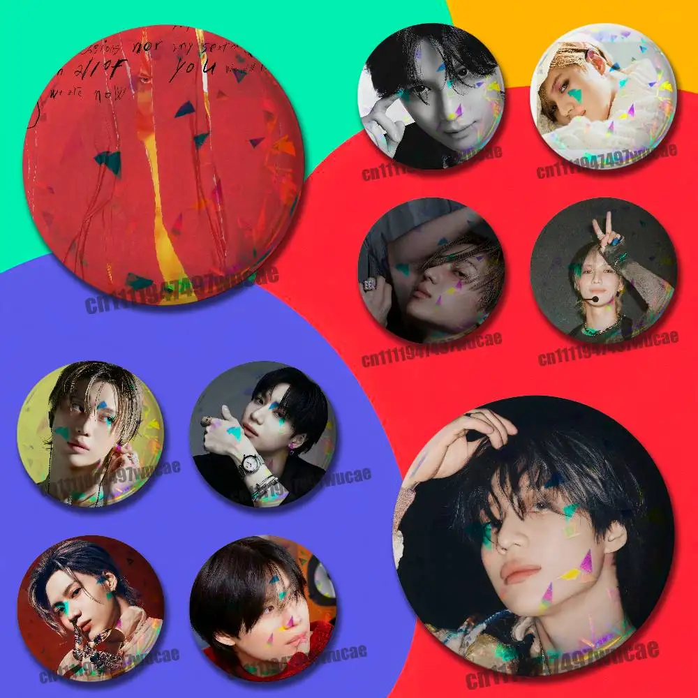 For Singer T-Taemin Move Pins Insignia Badge Case Emblem Round Clothes Hats 32mm Ornament Brooch Button