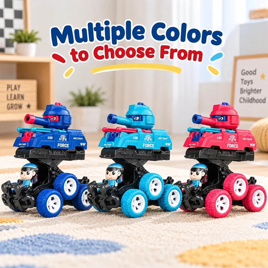 Kids' Collision Deformation Tank Car, Can Shoot Projectiles for Battle Competitions, Inertial Off-Road Toy Car, Boy's Toy
