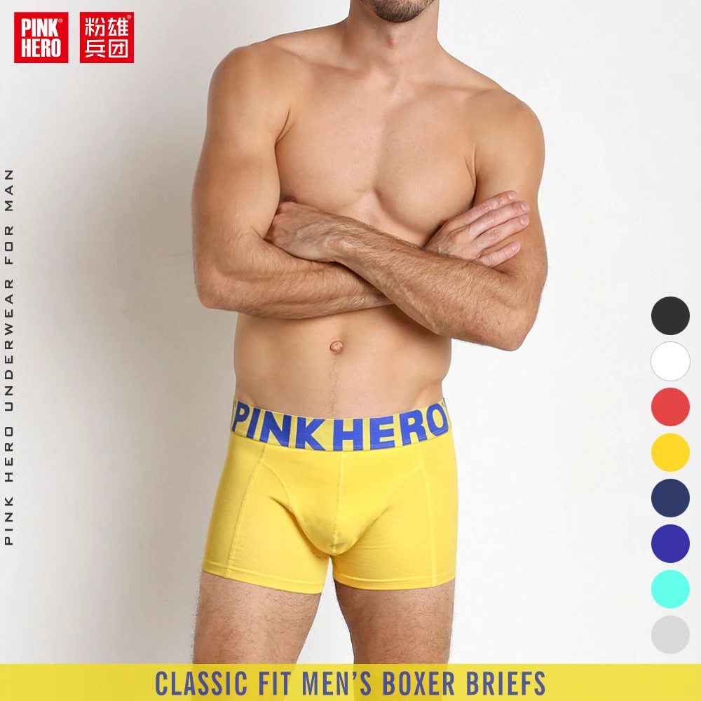 PINKHERO-Calzoncillos de algodón para Hombre, ropa interior cómoda y suave, elegante, Bóxer