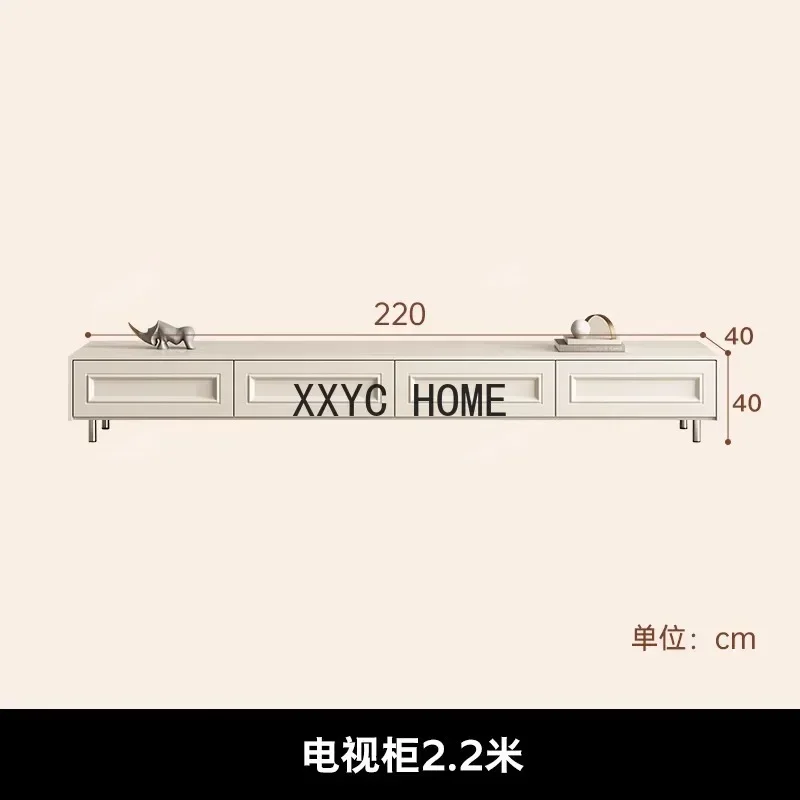 Light French Cream Style Tea Table Living Room Home round Tea Table Size Tea Table Combination Paint Rotating Folding Storage