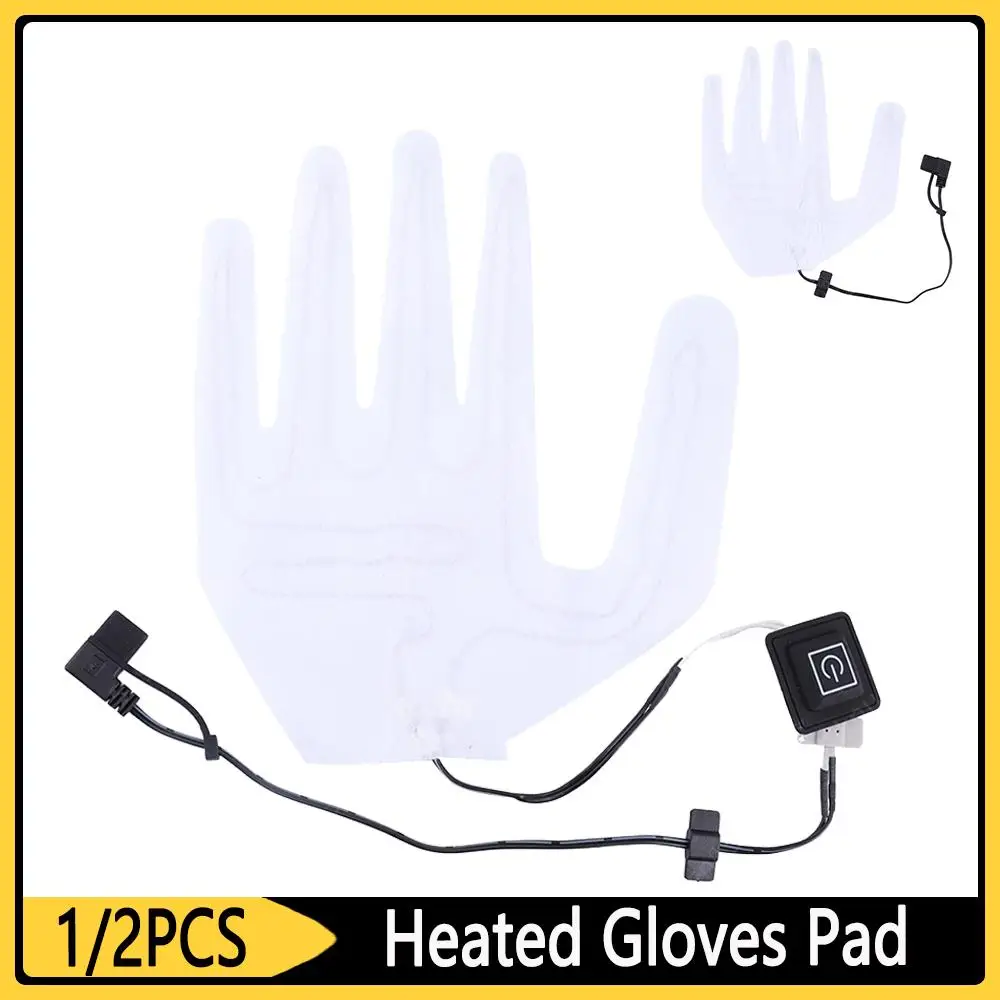 1/2PCS Electric USB Gloves Heater Composite Fiber Electric Hot Wire Winter Heated Gloves Pad Warmer Ski Gloves Heating Pad