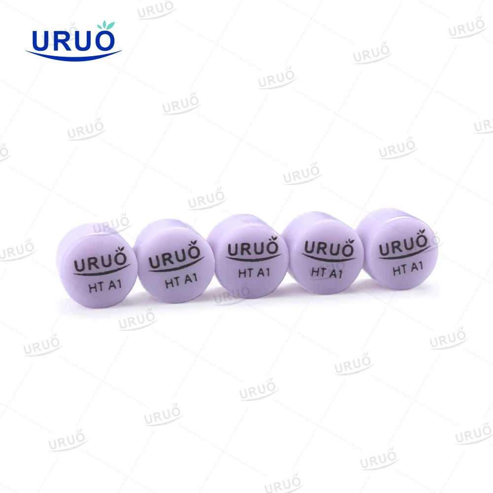 Purple Press Ingots Dental Lithium Disilicate Blocks HT/LT Glass Ceramic Blocks for CAD CAM Csating Materials 5pcs/box