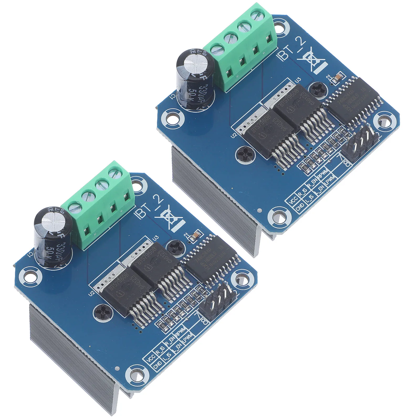 

2pcs High-Power Motor Driver Module 43A 5V Isolated 27V 25Khz Pwm Controller Heat Sink Soldering Reverse Function Tool Parts