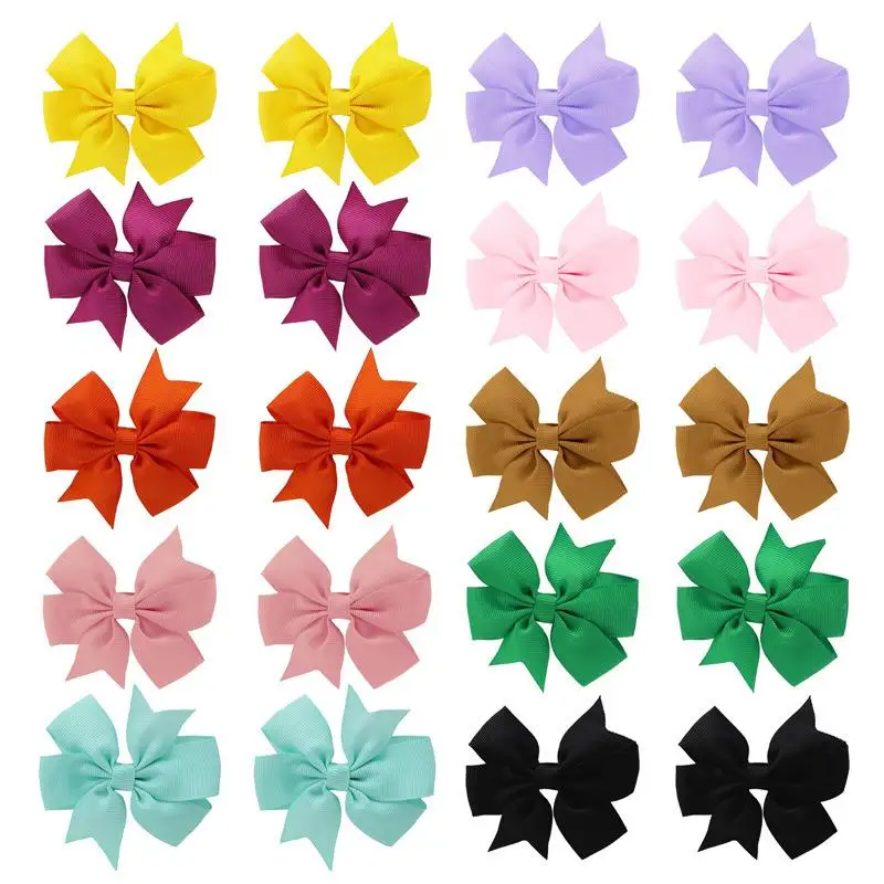 20/40/60 Stück Haaraccessoires Ripsband-Schleifen Haarspangen-Set für Mädchen Zufällige Farbe Schleifen-Haarspangen Kopfbedeckung – Detail 5