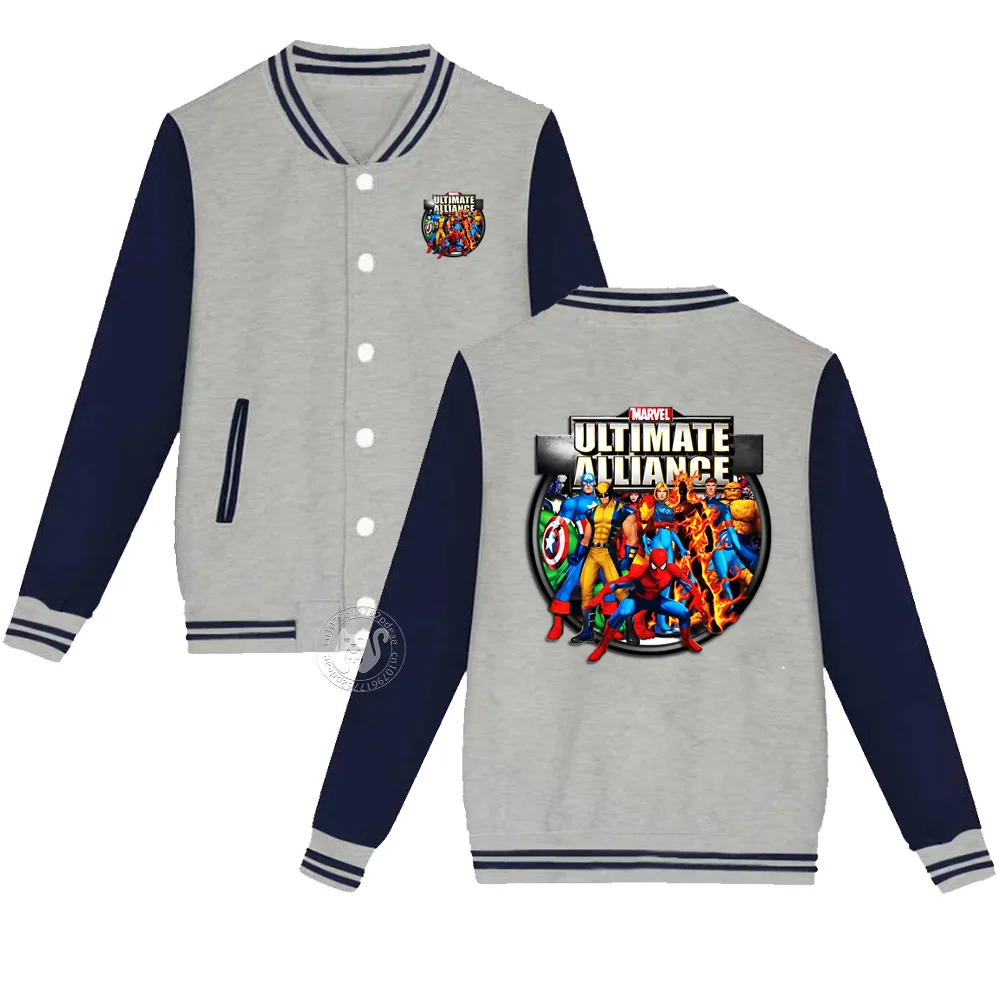 Kids Marvel Spider-Man Collection uniforme da Baseball giovanile stampata 2-14 anni per ragazzi e ragazze cappotto da strada caldo e spesso