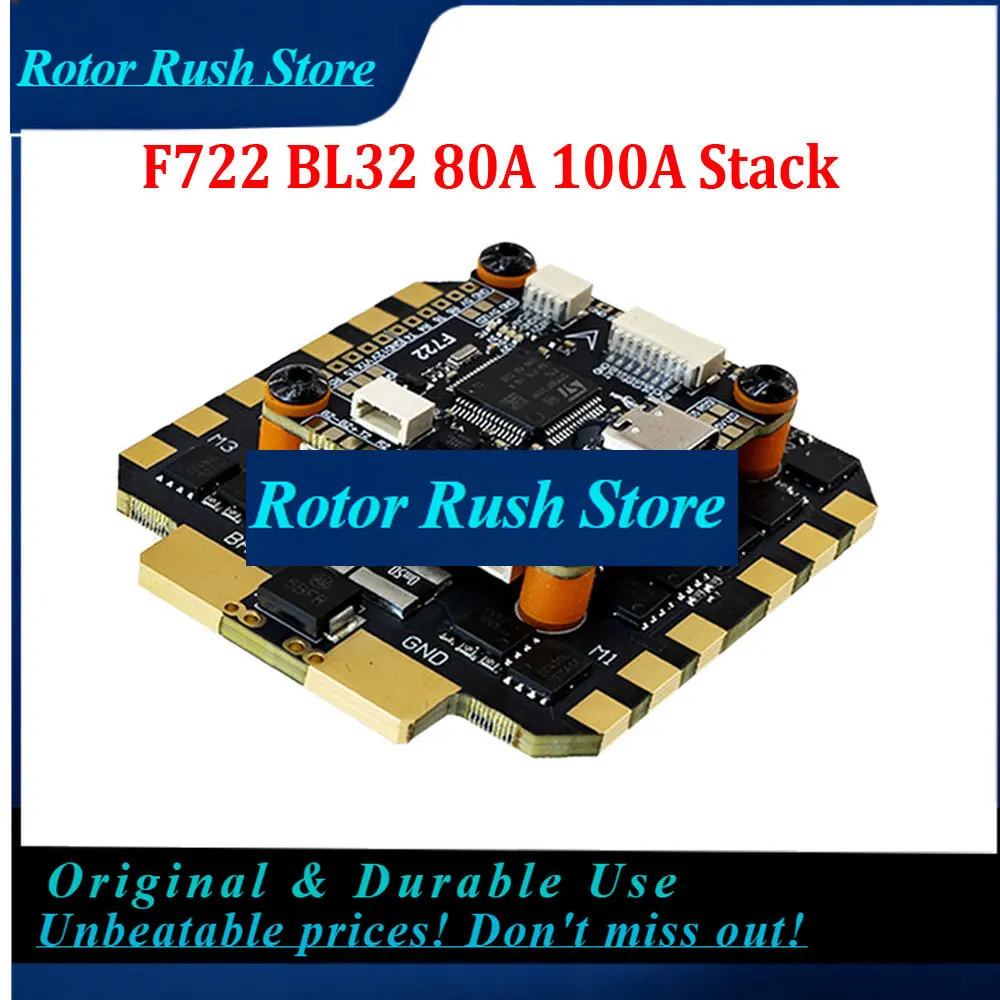 RoRuSHPXGRC F722 Stack F722 Flight Controller ICM42688P With BLHeli_32 80A/100A ESC 3-8S LIPO 30.5x30.5mm For RC FPV Racing Dron