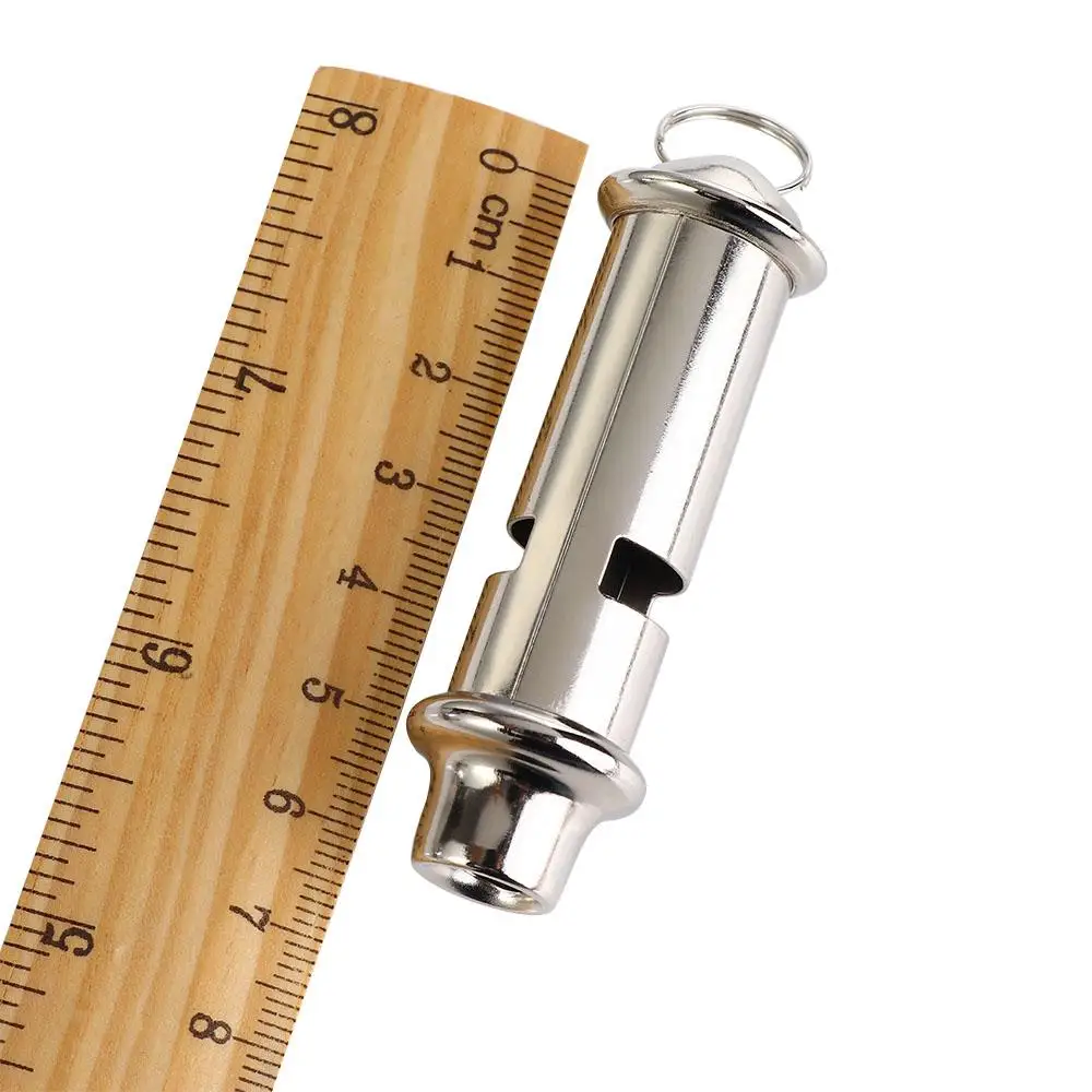 

Stainless Steel Metal Whistle Emergency with Lanyard Warning Portable Security Whistle