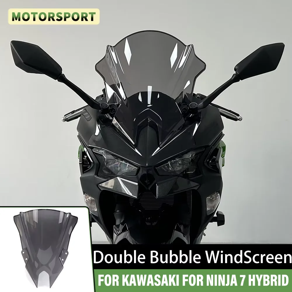 Für Kawasaki FÜR Ninja 7 Hybrid 2024 2025 Double Bubble Windschutzscheibe Motorrad-Zubehör Verkleidung Moto Windabweiser