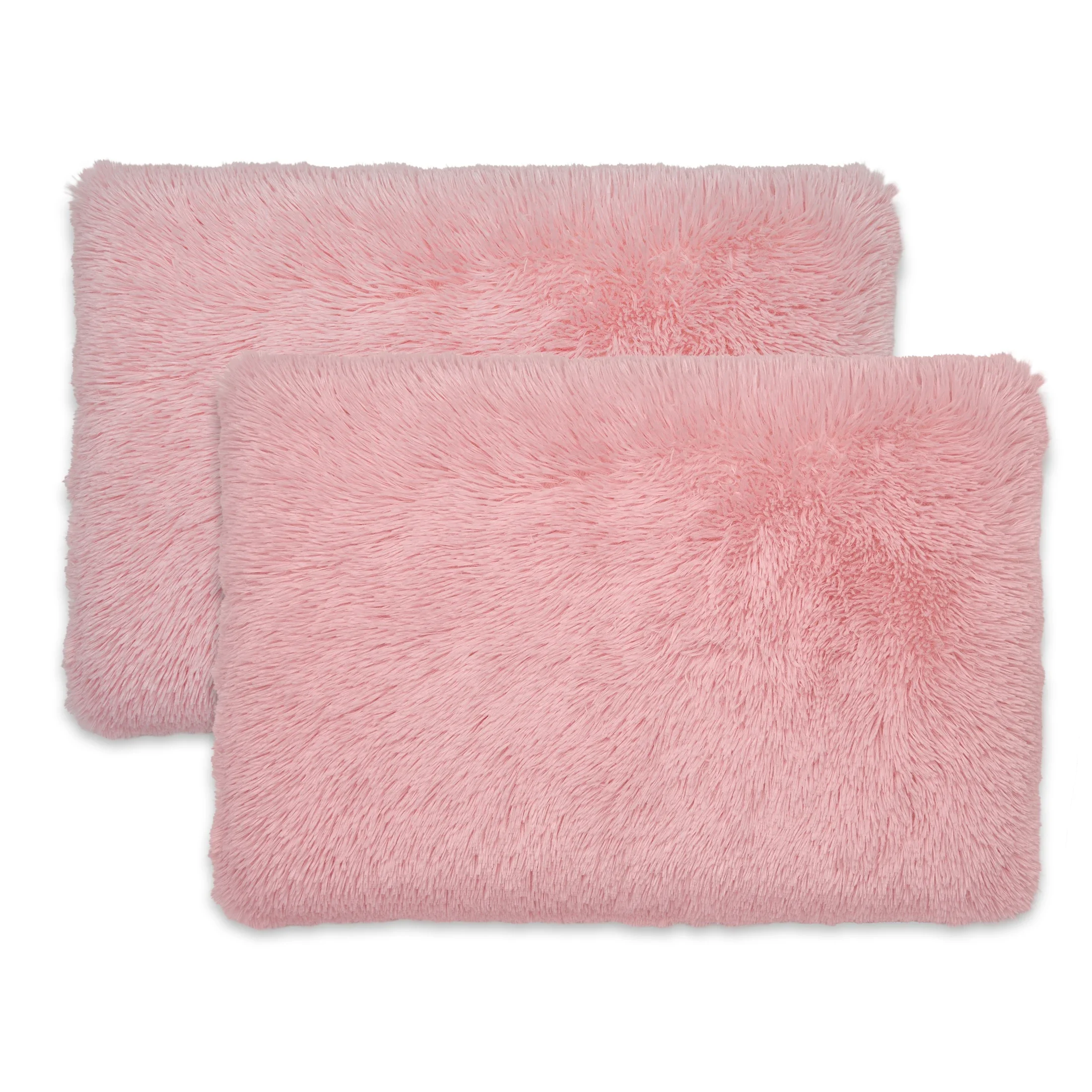 

Memory Foam Fun Pillow Huggy Collection with Snuggle Cover Standard Queen Size Pink Set of Two