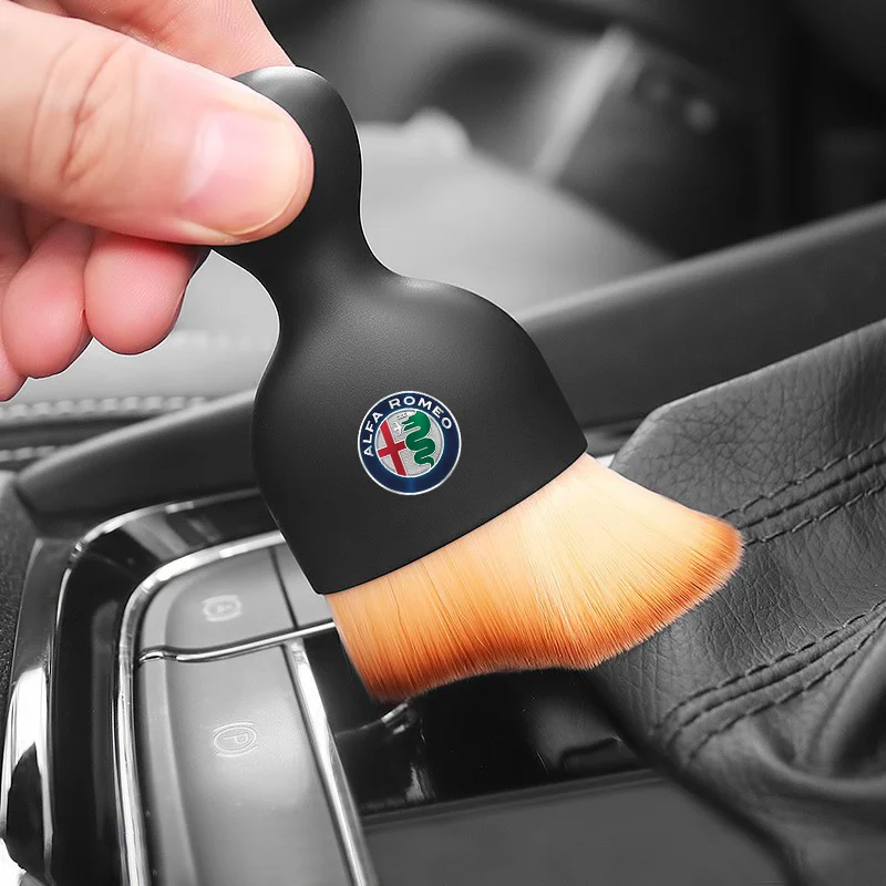 Herramienta de cepillo suave para limpieza Interior de coche, eliminador de polvo para Alfa Romeo Giulietta Giulia GT 159 147 156 Mito Brera F1 Stelvio Tonale