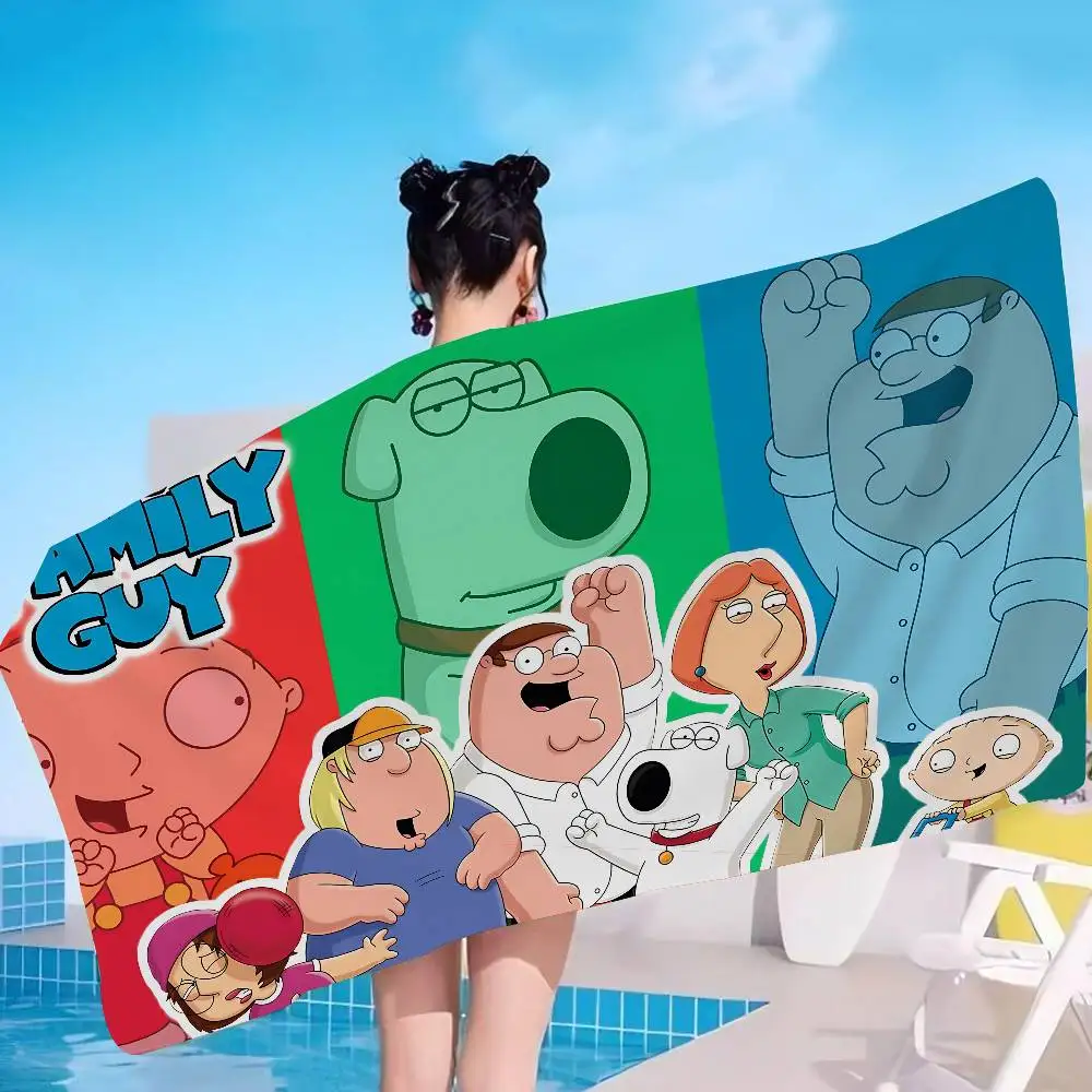 Adult Animation F-Family G-Guy Anime Beach Swimming Towel Soft Absorbent Washcloth Children's Gifts for Kids Travel Camping Gym