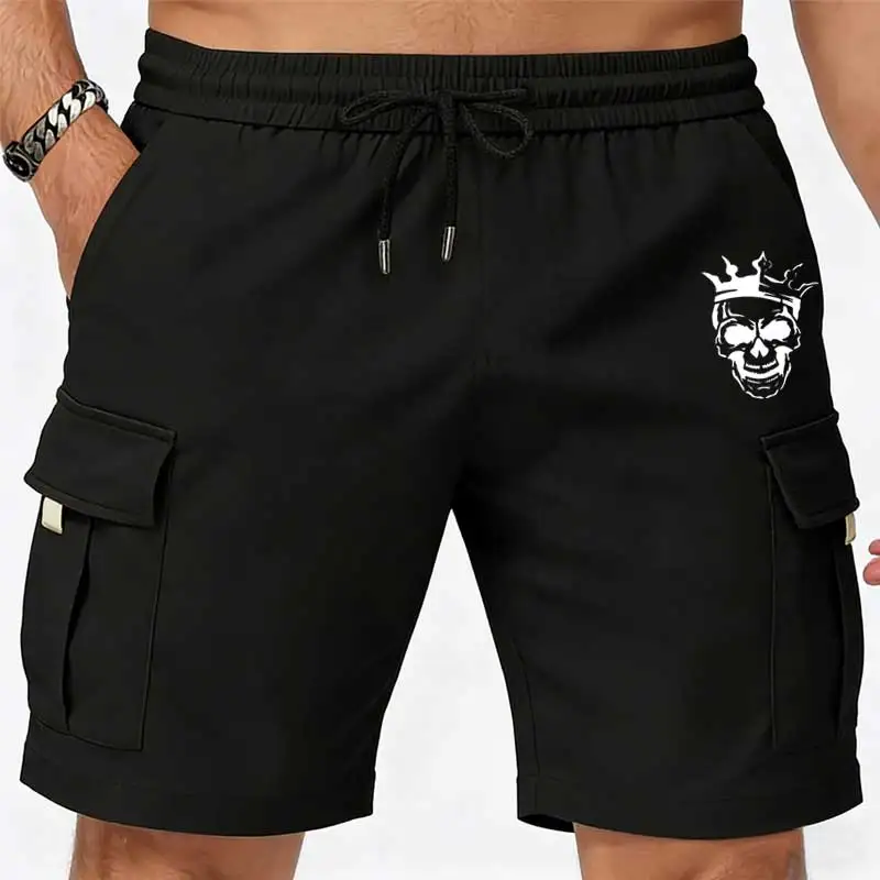 

Новые модные мужские шорты-карго с принтом, с боковыми карманами, свободные рабочие шорты, повседневные короткие брюки, мужские летние шорты для активного отдыха