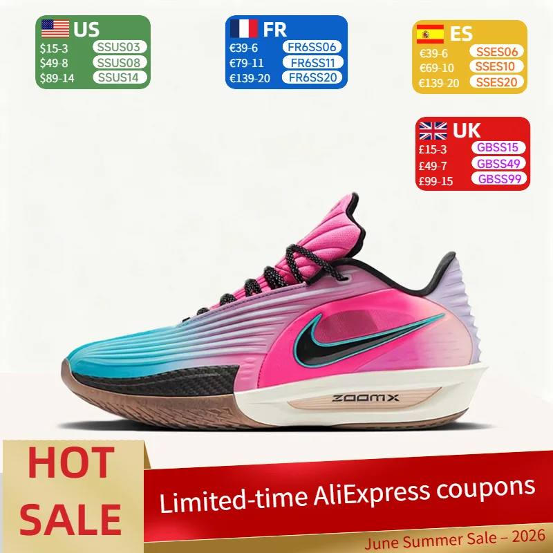 

Nike GT Cut 3 Turbo: Stylish, Non-Slip, Durable Low-Top Basketball Shoes for Men and Women – Blue and Pink HV9919-900
