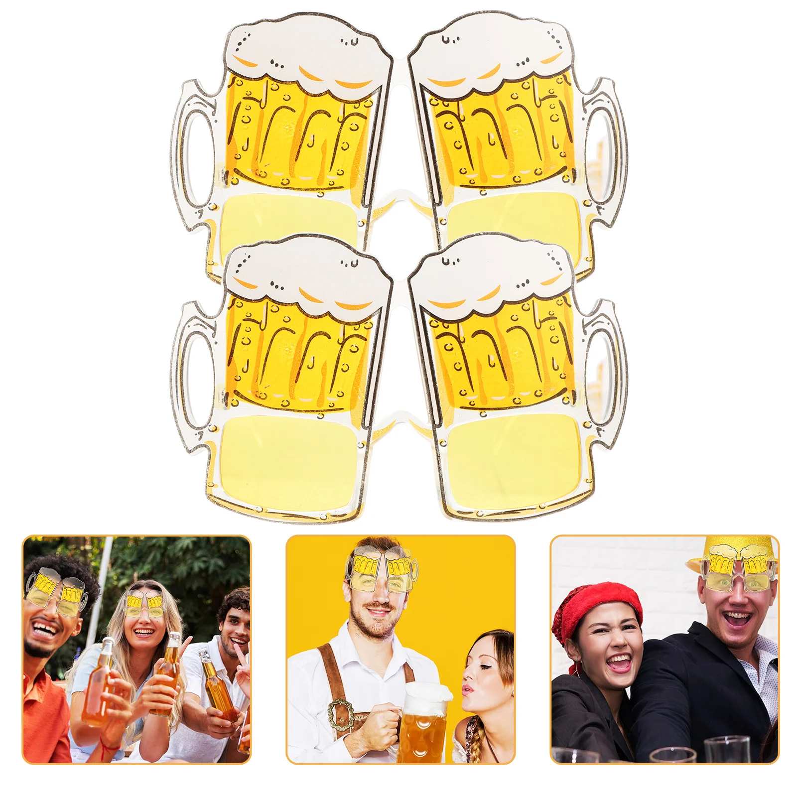 

2pcs Party Eyeglasses Beer Cup Design Fun Props For Stage Costume Celebration Flexible Overflow Mug Style Handheld Photo