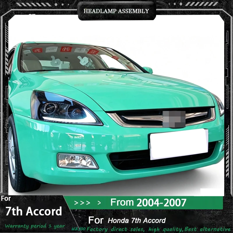 Car For 2004-2007 Honda 7th Generation Accord Headlight Assembly LED Daytime Running Lights Turn Signal Lights LED Double Lens