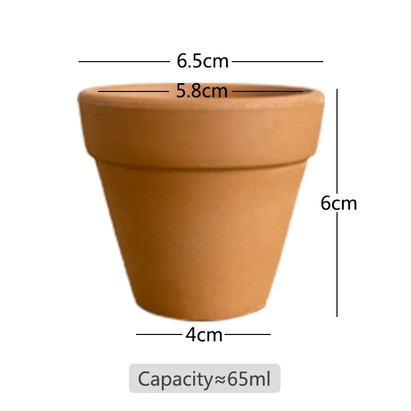 5 pcs Terracotta Pots 2.6 inch Small Mini Clay Pots With Hole Pottery Clay Planters For Cacti And Succulent Plants (6.5 X 6cm)