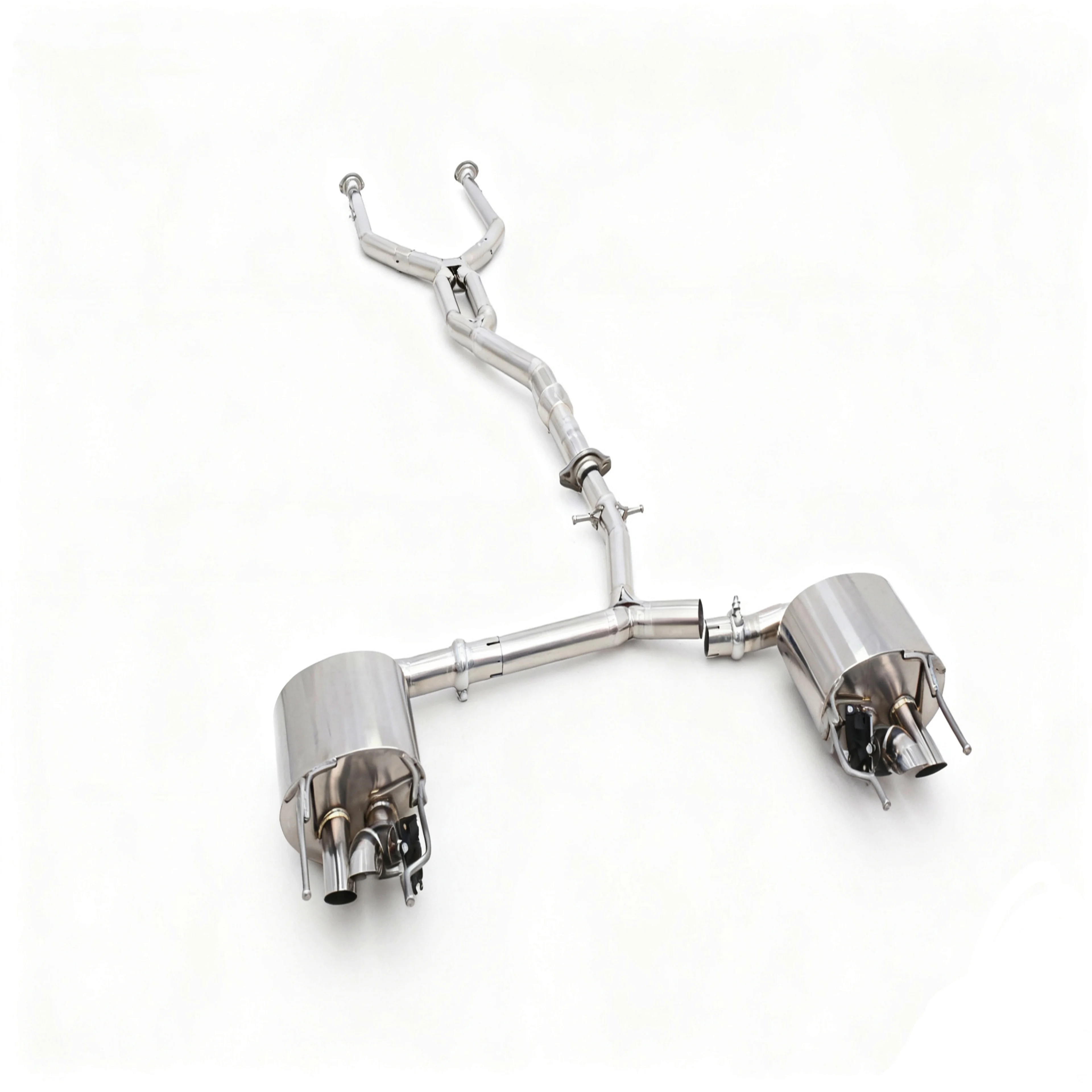 Custom Designed 1.2mm Thick Titanium Valve Catback Exhaust System Mirror Polished Finish 1 Year Warranty for ISF 5.0