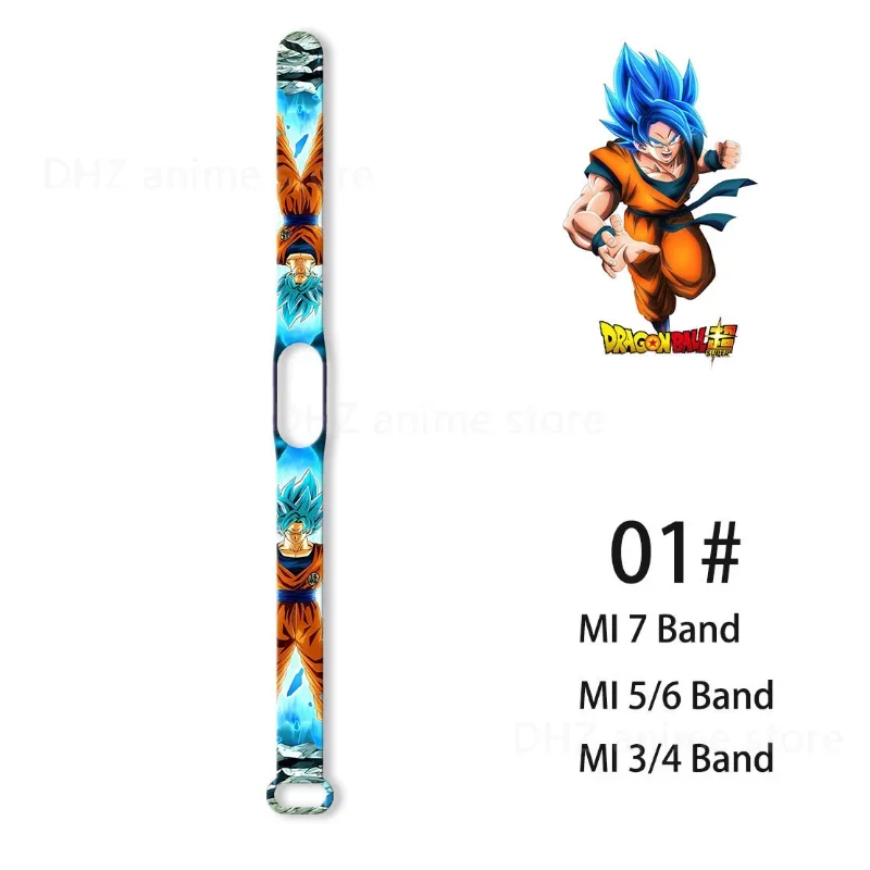 Dragon Ball Son Goku Silicone Strap for Xiaomi Mi Band 7 6 5 3 4 Fashion Animation Bracelet Replacement Wristband for Mi Band