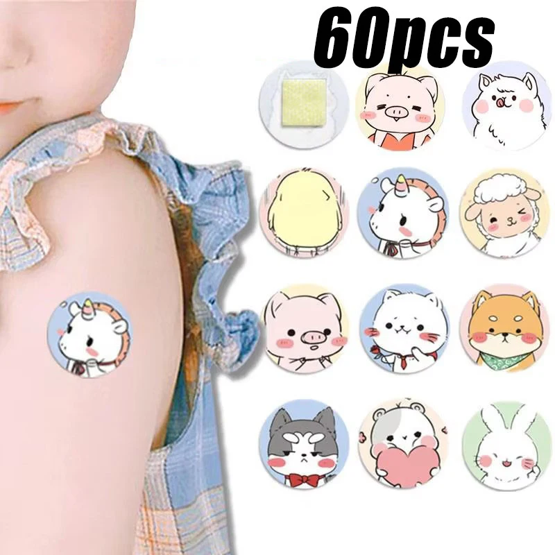

10/30/60pcs Aid Adhesive Lot Cartoon Hemostasis Band Bandages Skin Vaccine Hole Patch Wound Plaster Patches for Kids